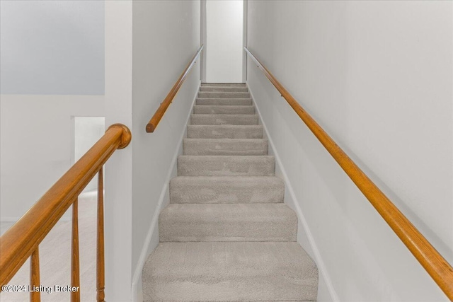 stairs with carpet floors