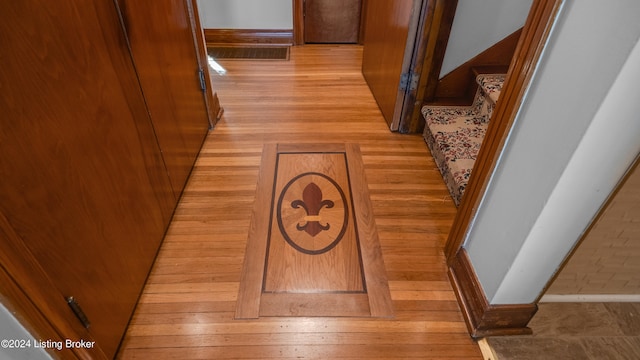 interior details with hardwood / wood-style flooring