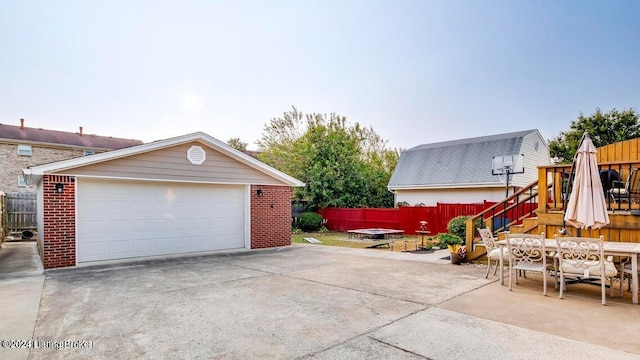 view of garage