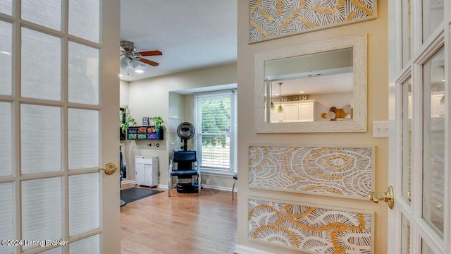 hallway featuring hardwood / wood-style floors