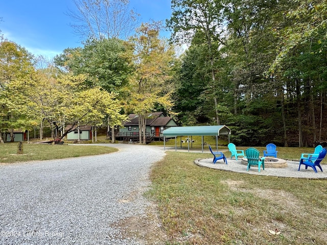 308 Oak Rd, Falls Of Rough, KY 40119 - exterior space featuring a yard and an outdoor fire pit