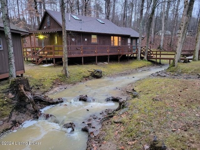308 Oak Rd, Falls Of Rough, KY 40119 - back of property with a deck with water view