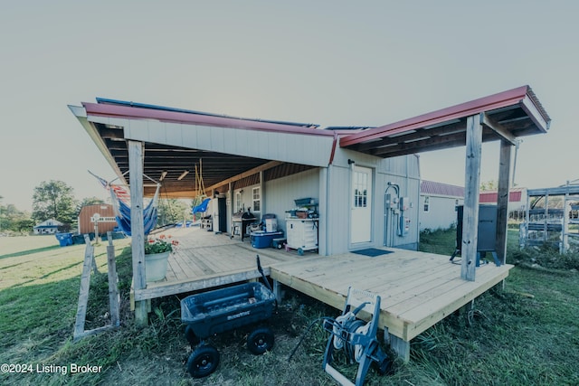 view of patio with a deck