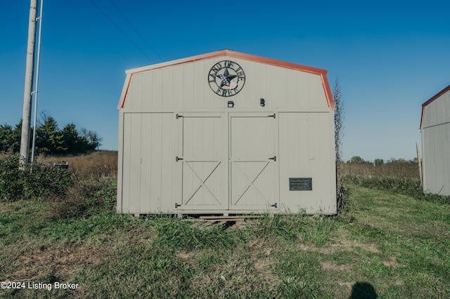 view of shed