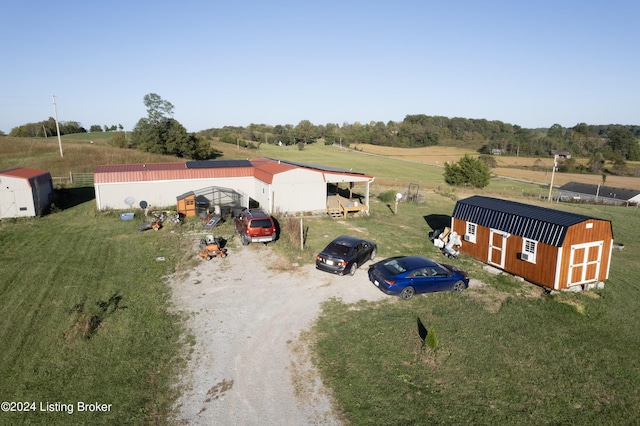 bird's eye view with a rural view