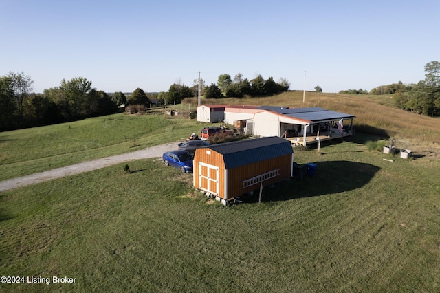 bird's eye view with a rural view