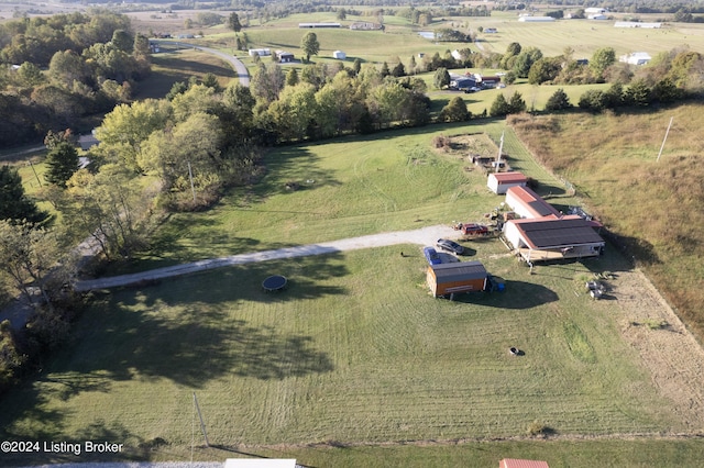 drone / aerial view with a rural view