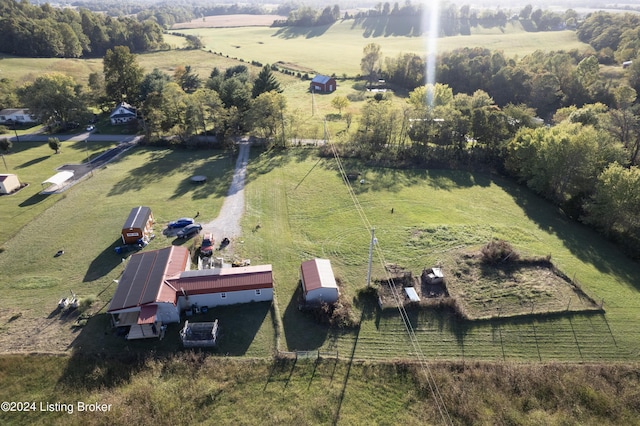 aerial view featuring a rural view