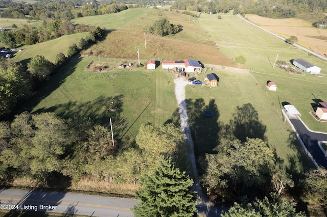 aerial view with a rural view