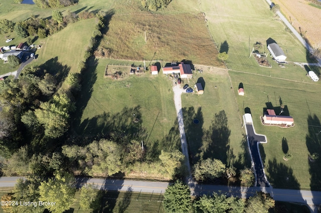 bird's eye view with a rural view