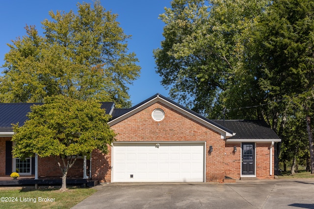 view of front of house with a garage