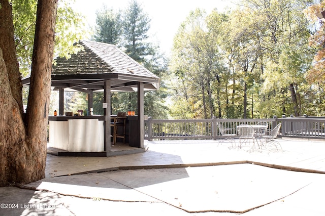 1353 Ferrill Hill Rd, Buffalo, KY 42716 - view of patio featuring a gazebo, a deck, and outdoor dining area