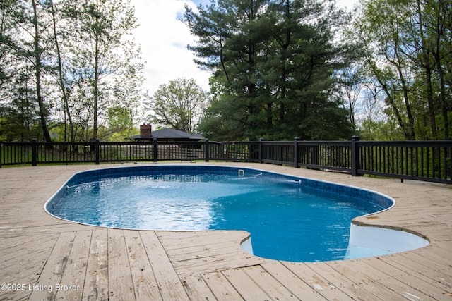 1353 Ferrill Hill Rd, Buffalo, KY 42716 - view of pool with fence, a wooden deck, and a fenced in pool