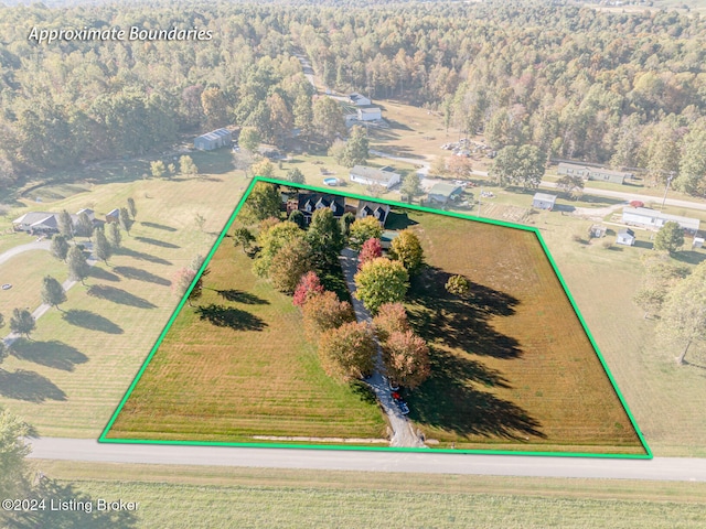 aerial view with a rural view