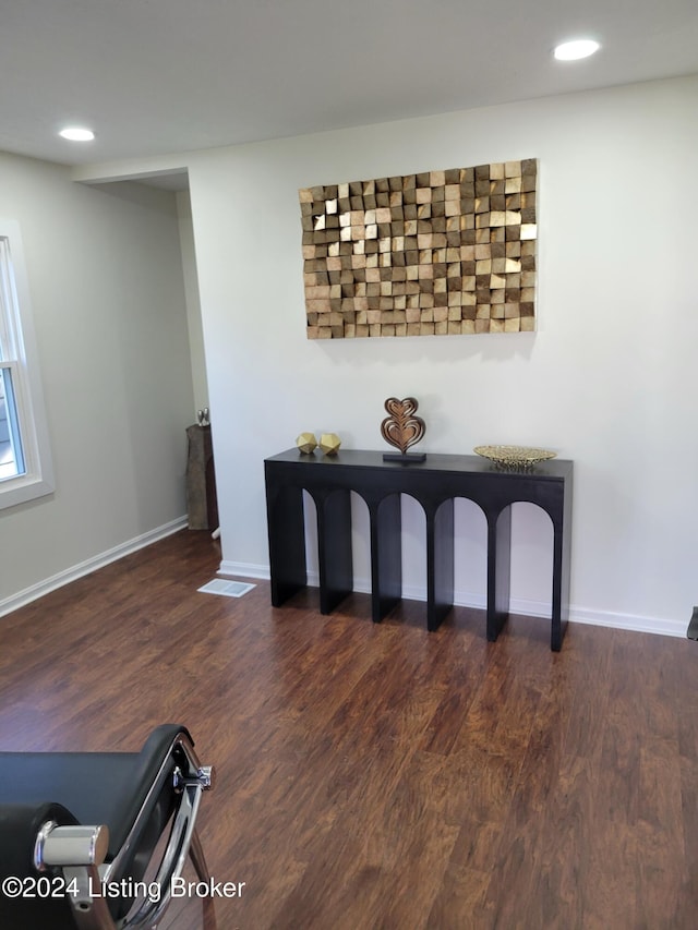 interior space featuring dark hardwood / wood-style floors