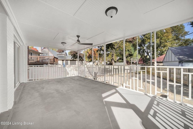 view of patio / terrace featuring ceiling fan