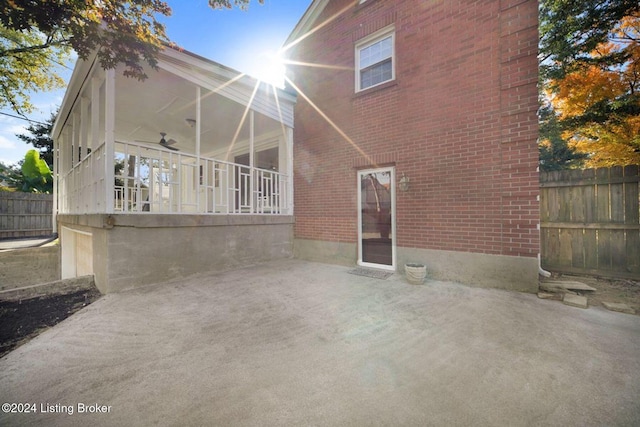 rear view of house with a patio