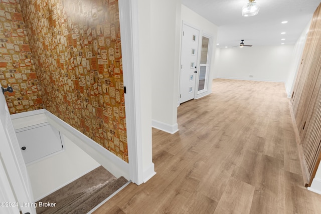 hallway featuring light wood-type flooring