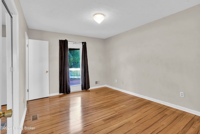 empty room featuring light wood-type flooring