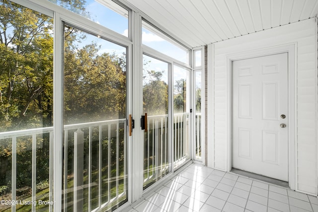 view of unfurnished sunroom