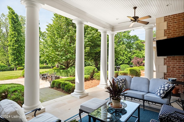 view of patio / terrace with ceiling fan