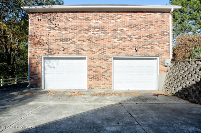 view of garage