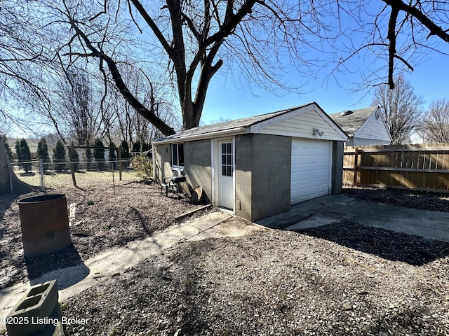 view of garage