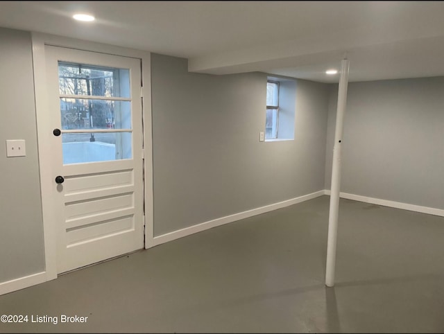 doorway featuring concrete floors