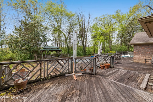 deck with a gazebo