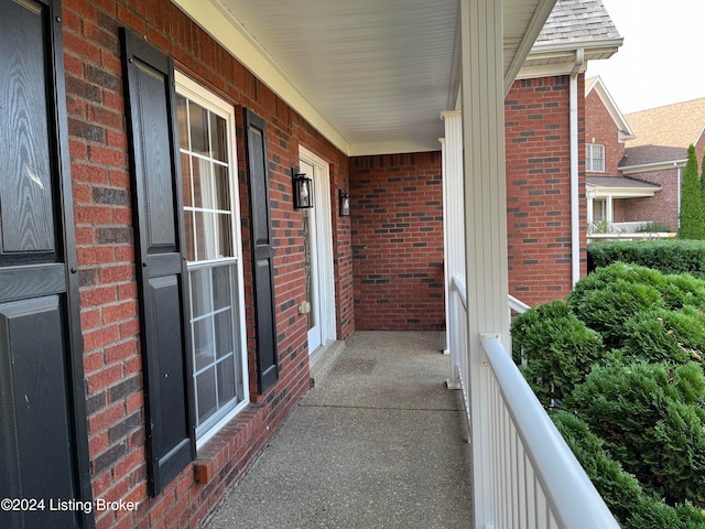 balcony featuring a porch