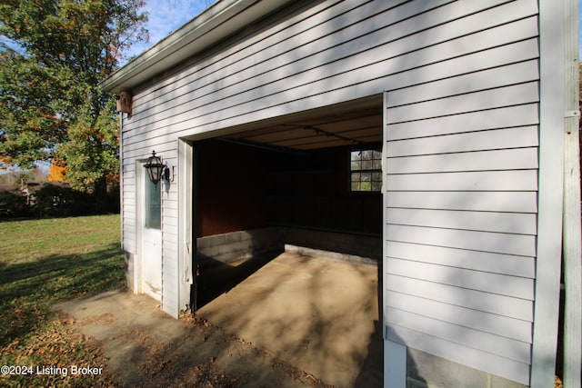 view of garage