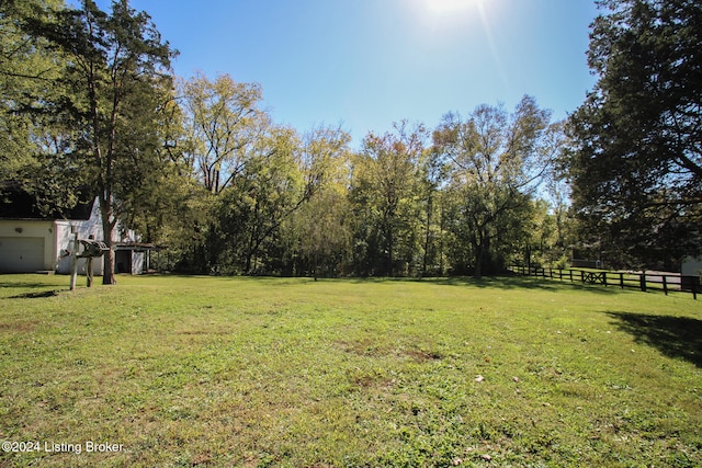 view of yard featuring fence