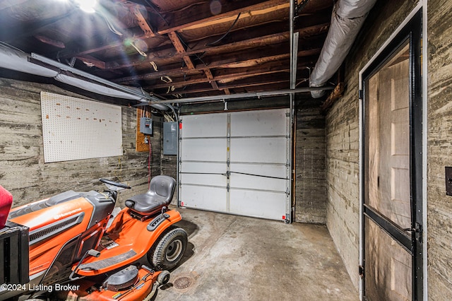 garage with electric panel