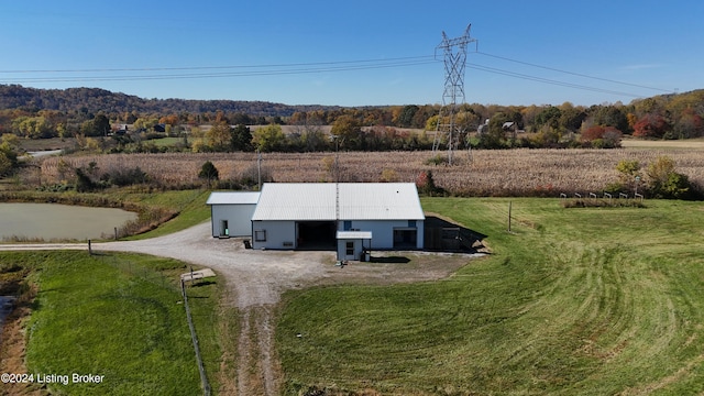 bird's eye view featuring a rural view