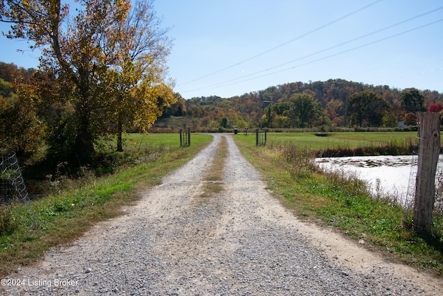 view of street featuring a rural view