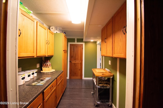 kitchen featuring dark wood-type flooring