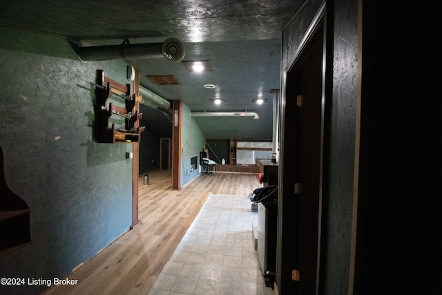 corridor featuring light hardwood / wood-style flooring