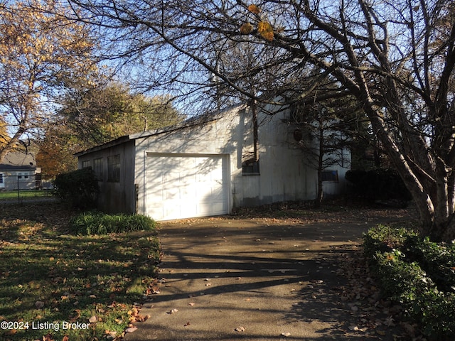 view of garage