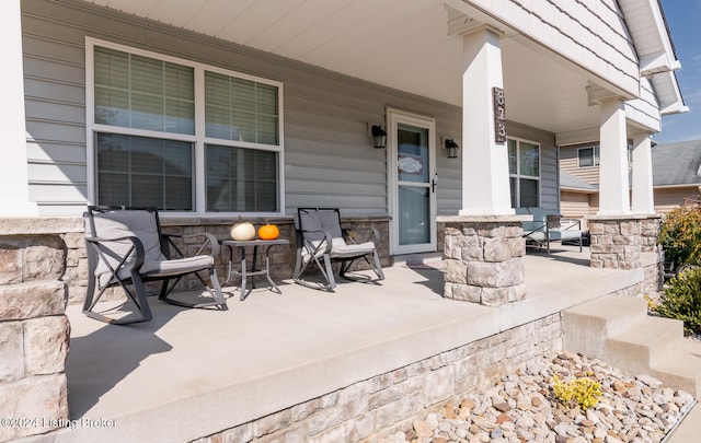 view of patio / terrace featuring covered porch