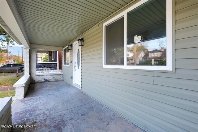 view of patio with a porch