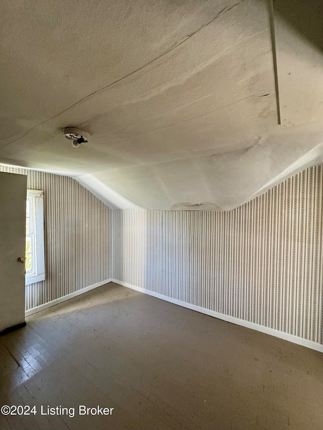 bonus room with lofted ceiling