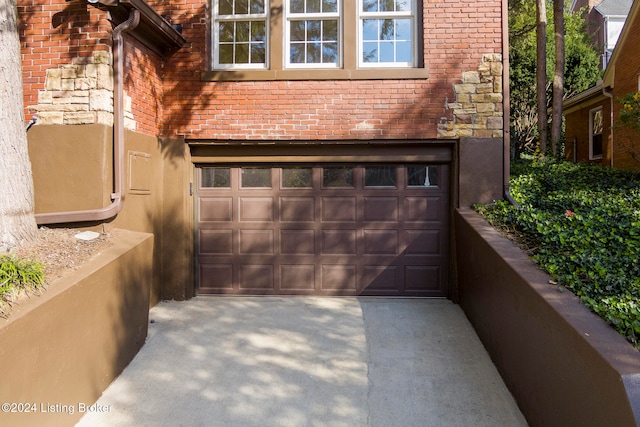 view of garage