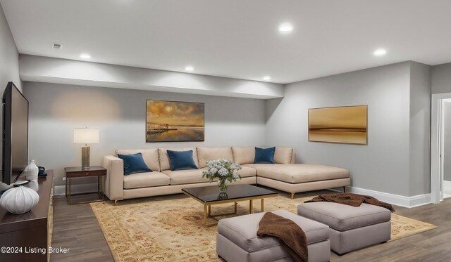 living room featuring hardwood / wood-style flooring