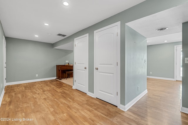 interior space featuring light hardwood / wood-style floors