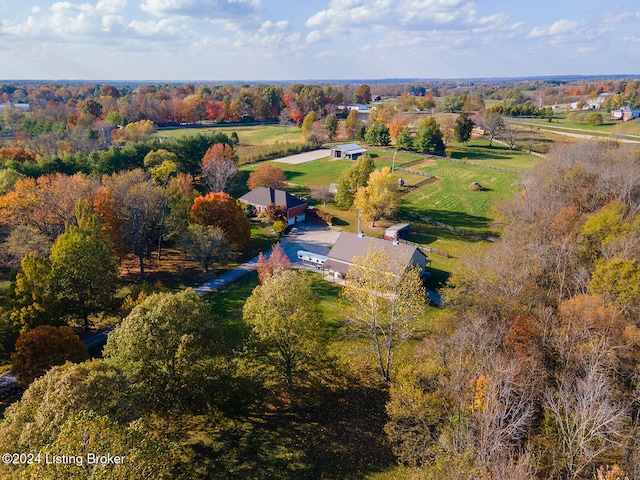 bird's eye view featuring a rural view