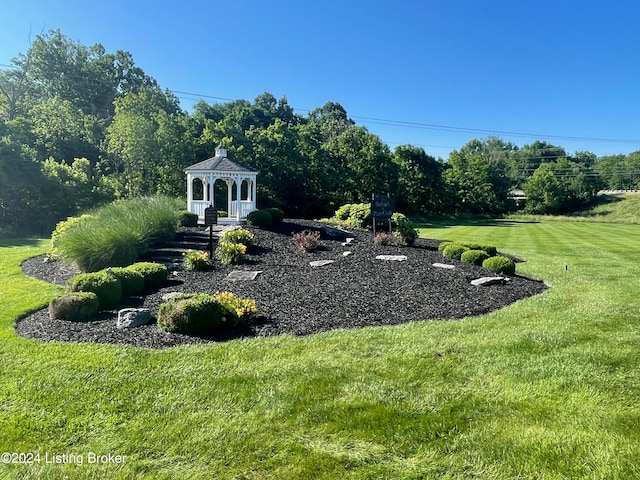 view of yard with a gazebo