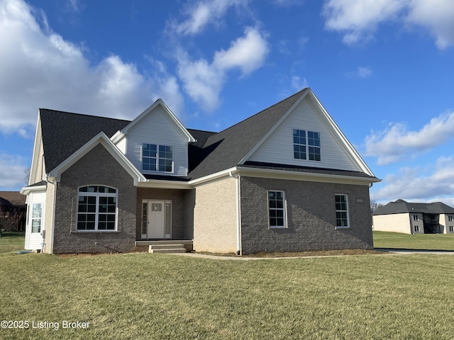 view of front of home with a front yard