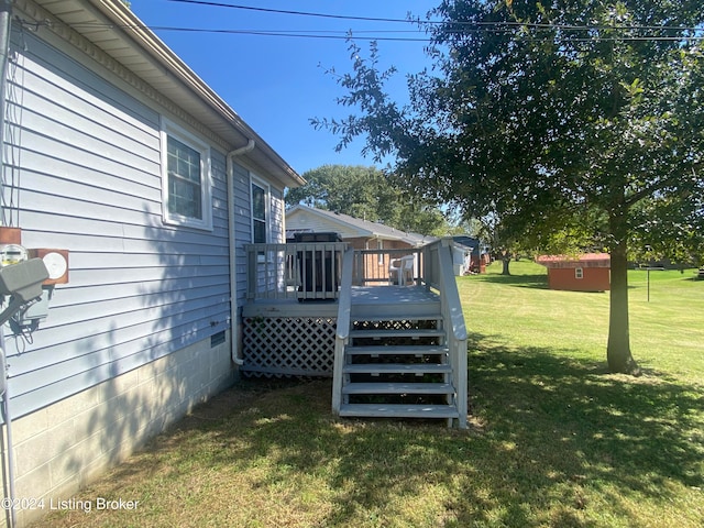 deck with a lawn