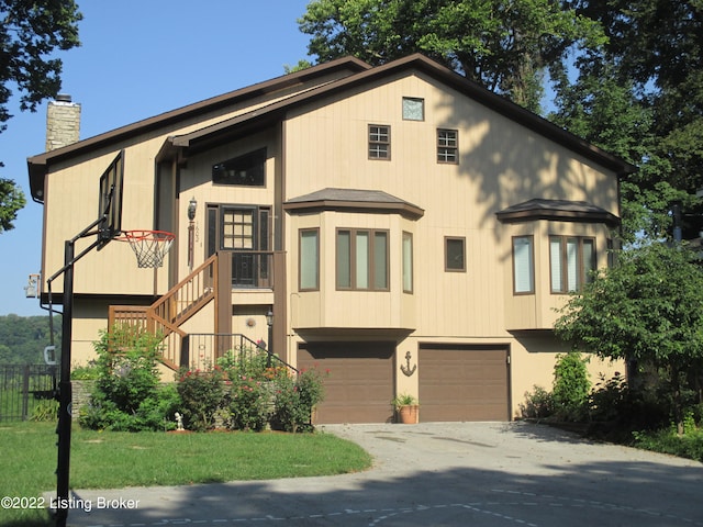 view of front of house with a garage