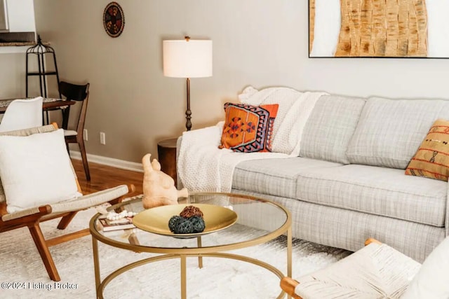 living room featuring hardwood / wood-style flooring